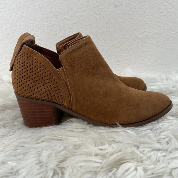 Steve Madden Ruebey Suede Light Brown Leather Booties Boots Heels Shoes Size 9.5 - Picture 5 of 14
